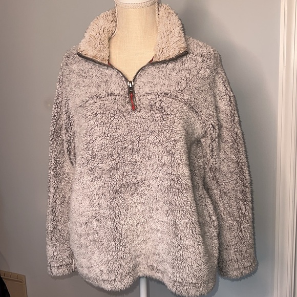 Workshop Republic Clothing Tops - Workshop Republic 3/4 zip fleecy pullover